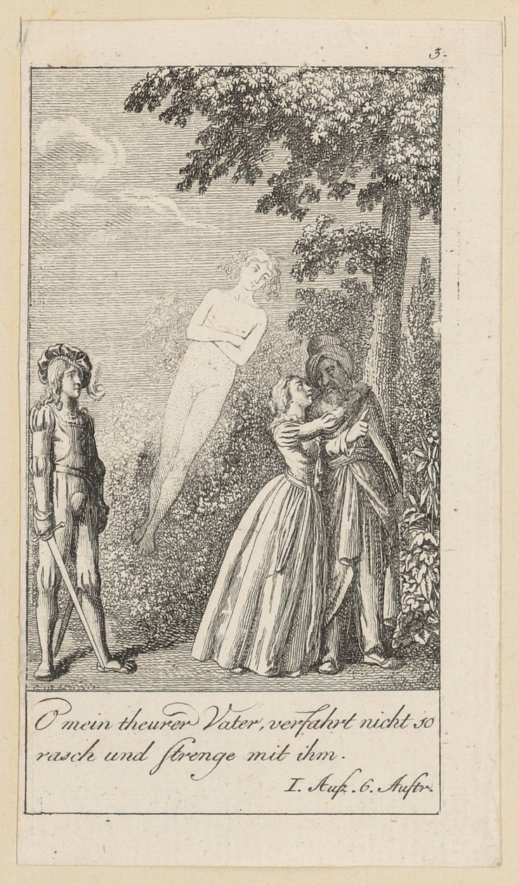 Blad 3 til Shakespeares "Stormen" af Daniel Nikolaus Chodowiecki