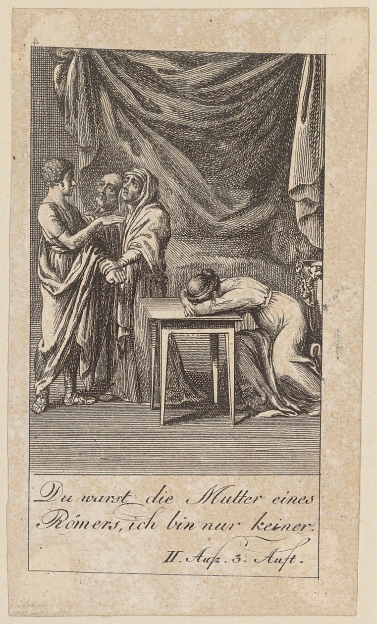 Blad 4 til Shakespeares "Coriolanus" af Daniel Nikolaus Chodowiecki