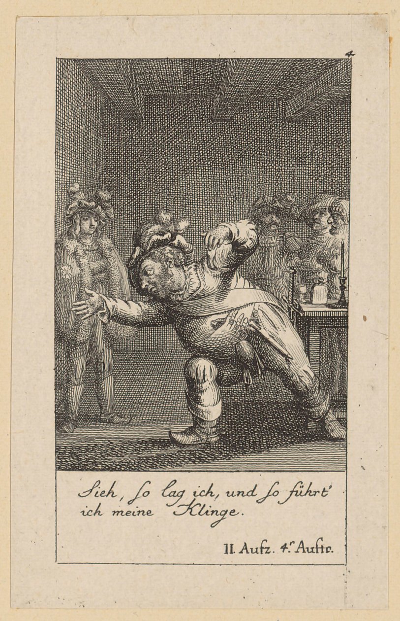 Blad 4 til Shakespeares "Kong Henrik den Fjerde" af Daniel Nikolaus Chodowiecki