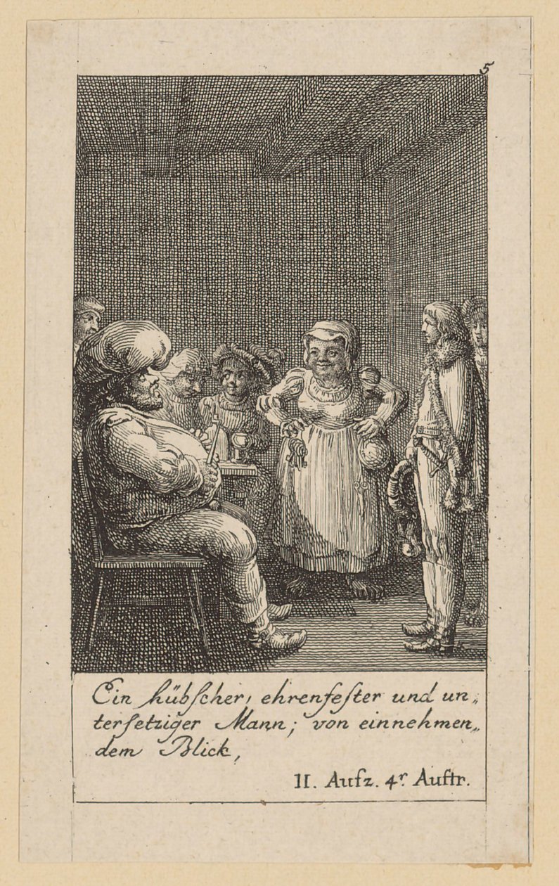 Blad 5 til Shakespeares "Kong Henrik den Fjerde" af Daniel Nikolaus Chodowiecki