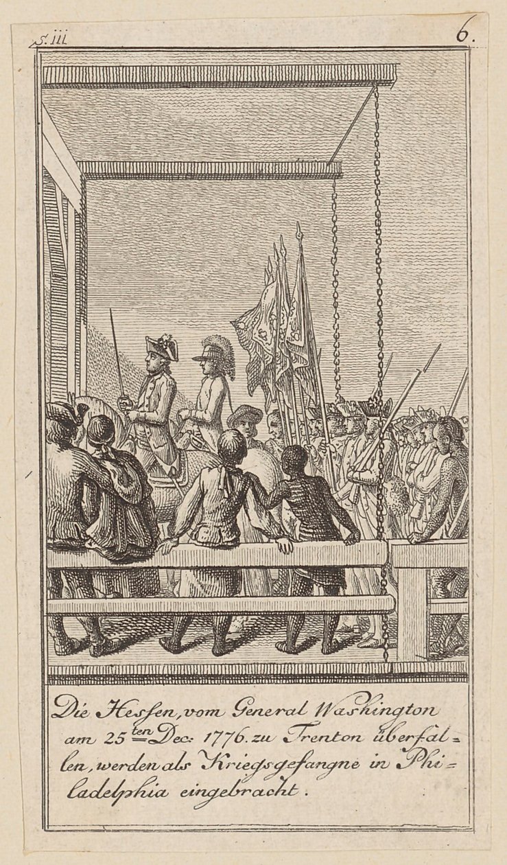 Blad 6 i serien til afhandlingen „Historien om revolutionen i Nordamerika“ af M. C. Sprengel. af Daniel Nikolaus Chodowiecki