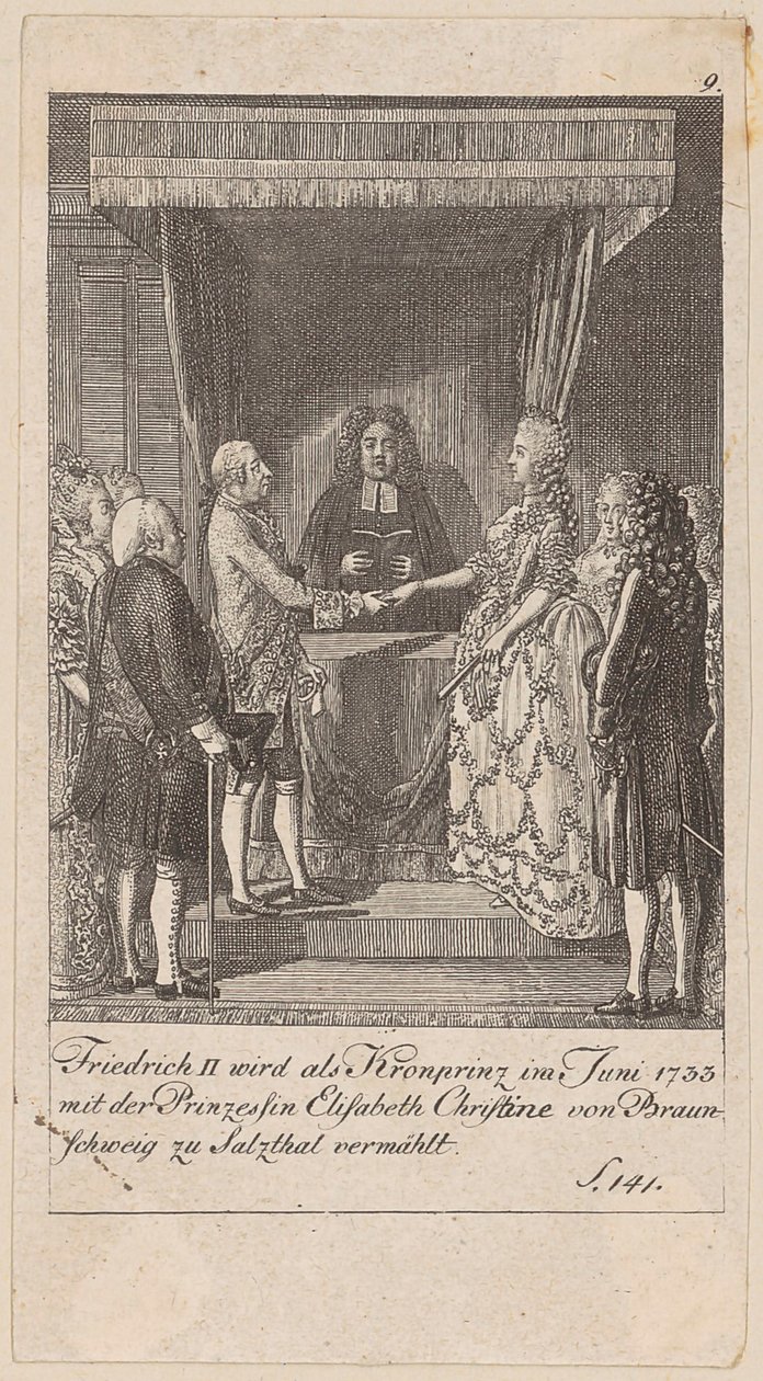 Blad 9 i serien „Brandenburgs historie“ af Daniel Nikolaus Chodowiecki