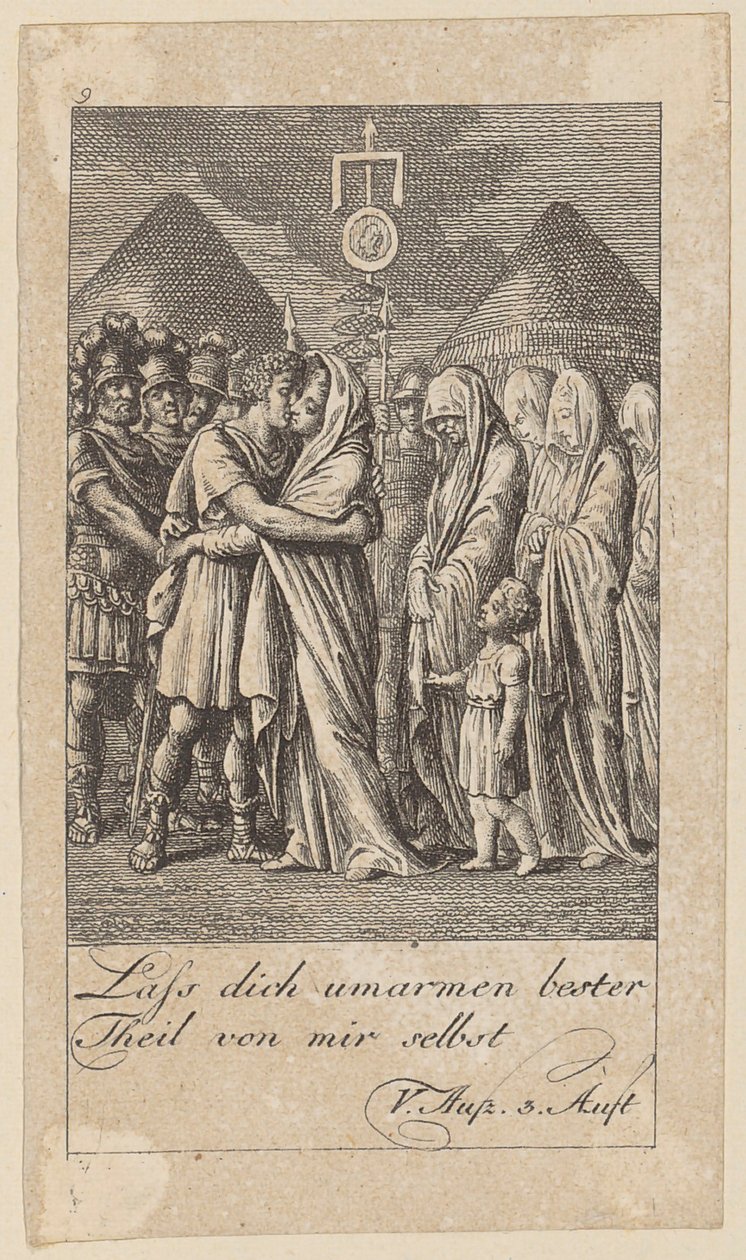 Blad 9 til Shakespeares "Coriolanus" af Daniel Nikolaus Chodowiecki