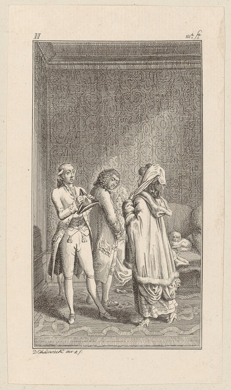 Doktor Flink foran Lady Sophister af Daniel Nikolaus Chodowiecki