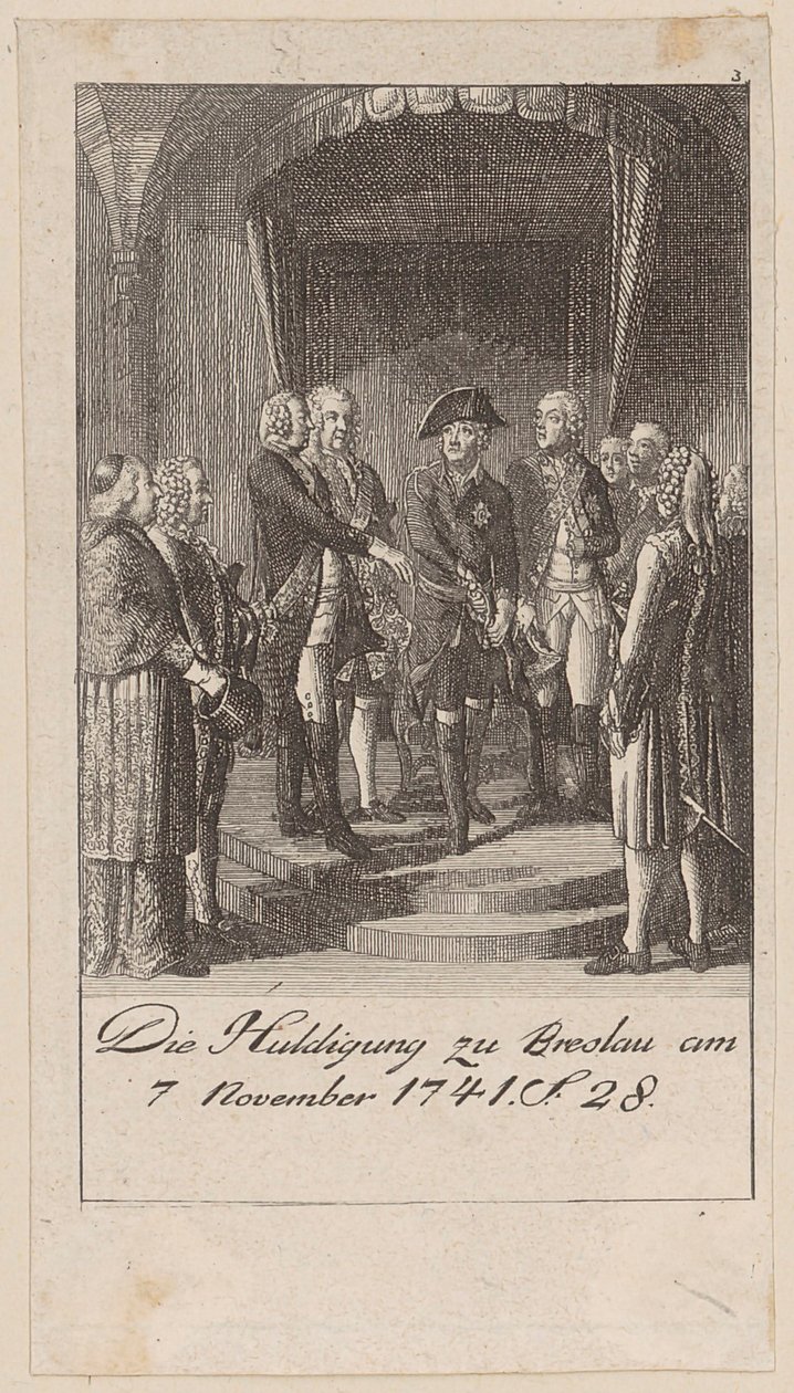 Hyllest i Breslau den 7. november 1741 af Daniel Nikolaus Chodowiecki