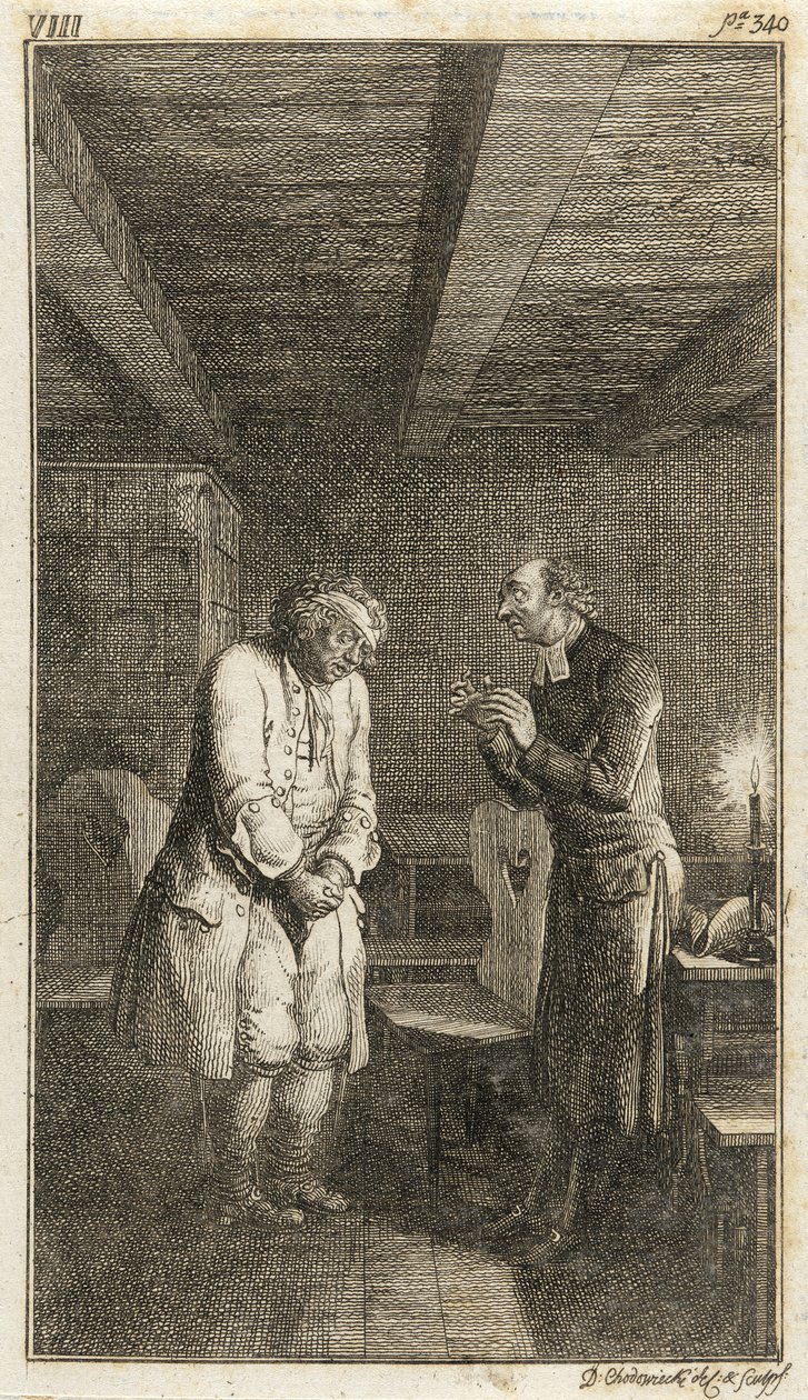 Illustration til Henry Pestalozzis "Leonard og Gertrud eller Landsbyens skikke" af Daniel Nikolaus Chodowiecki