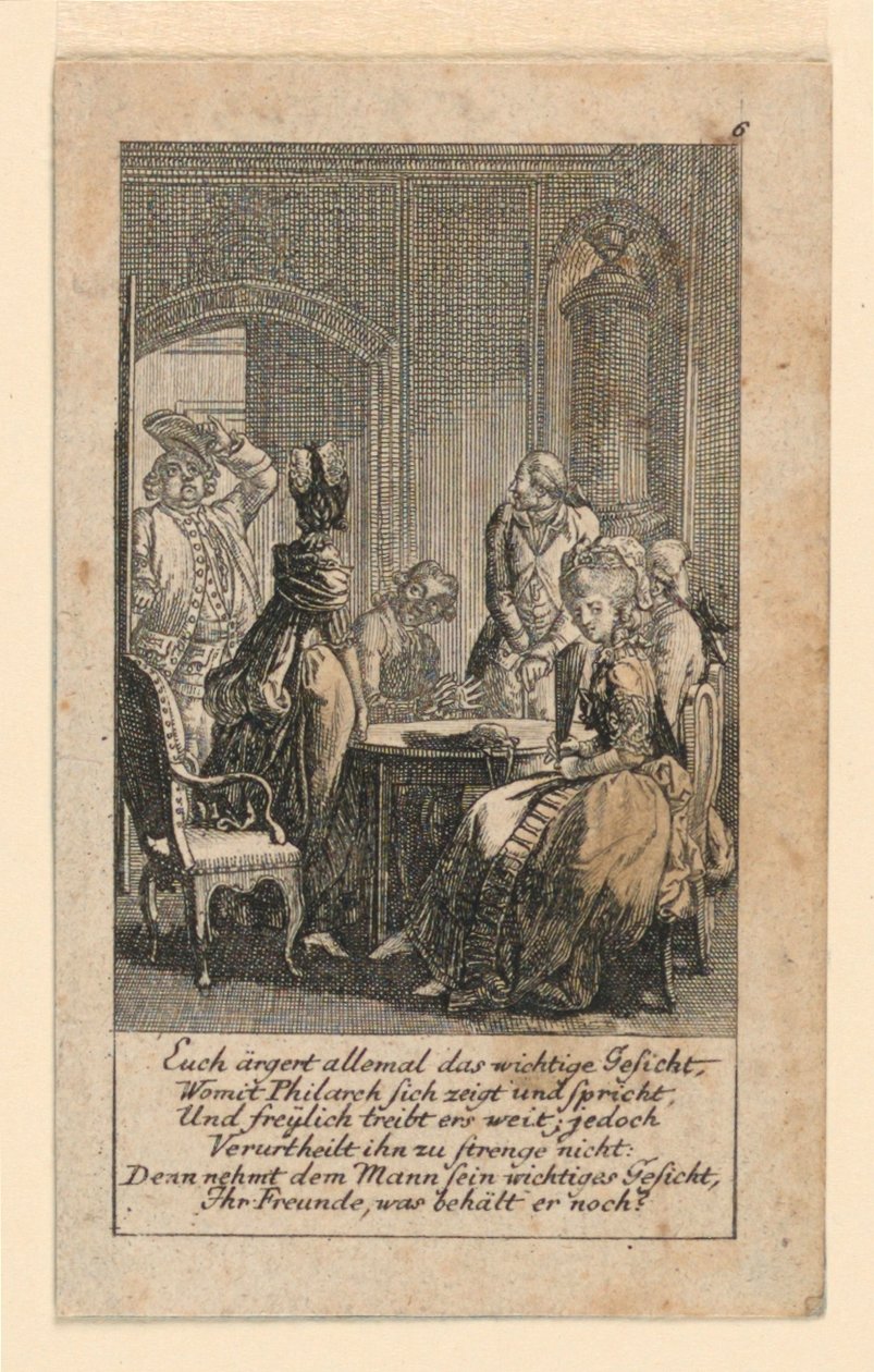 Pomposity, Illustration til "Königl: Grosbrit [anian] genealogisk kalender for 1780-året Lauenberg af J.G. Berenberg" af Daniel Nikolaus Chodowiecki