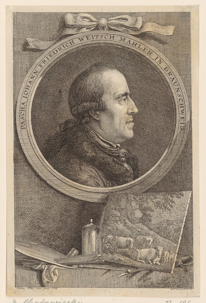 Portræt af pascha Johann Friedrich Weitsch af Daniel Nikolaus Chodowiecki