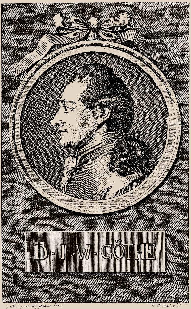Portræt af forfatteren Johann Wolfgang von Goethe 1749-1832, 1776. af Daniel Nikolaus Chodowiecki