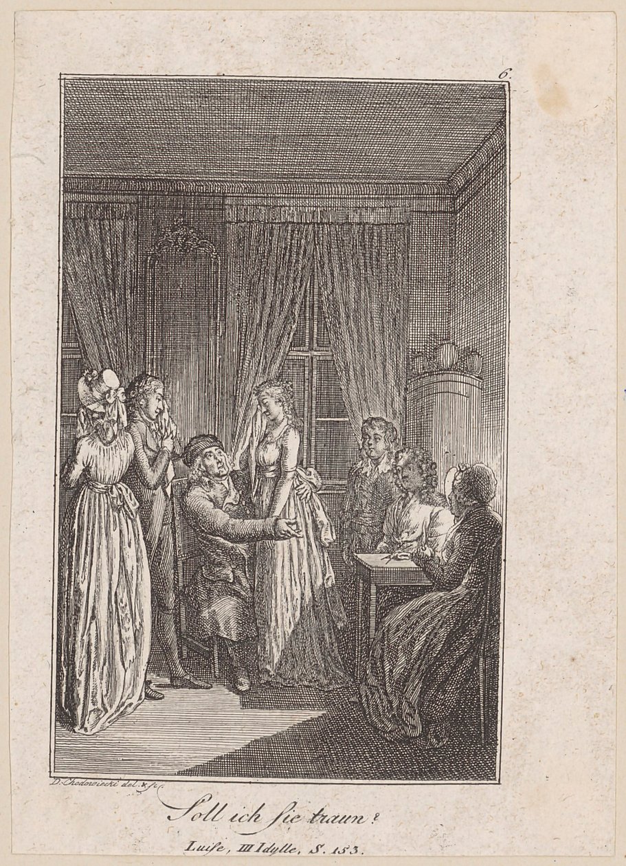 Scene før brylluppet af Daniel Nikolaus Chodowiecki
