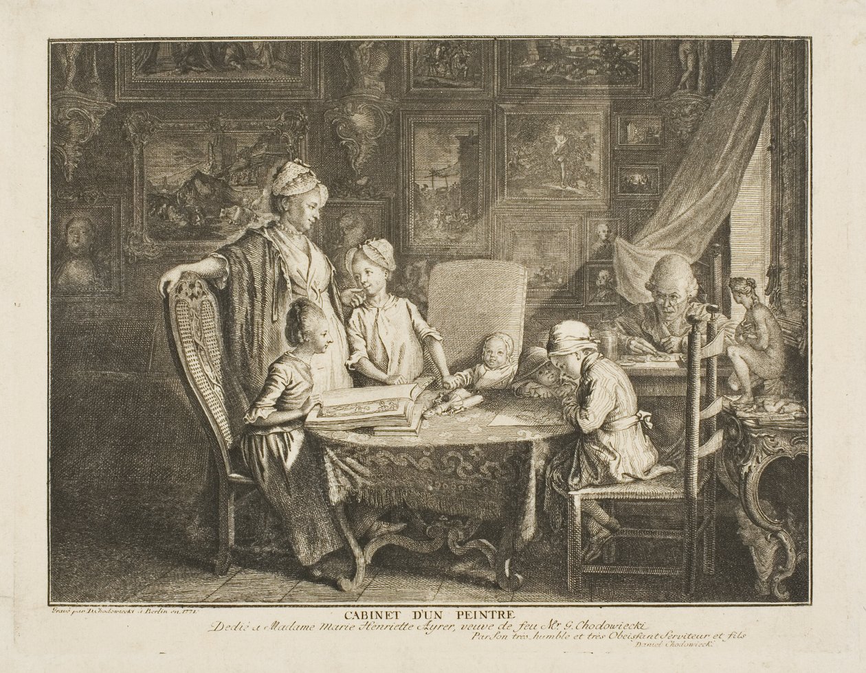Kunstneren og hans Familie af Daniel Nikolaus Chodowiecki