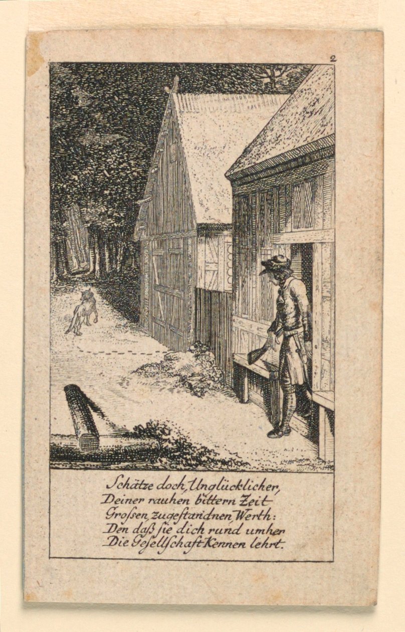 The Devotee of Solitude, Illustration til "Königl: Grosbrit [anian] genealogisk kalender for 1780-året Lauenberg af J.G. Berenberg" af Daniel Nikolaus Chodowiecki