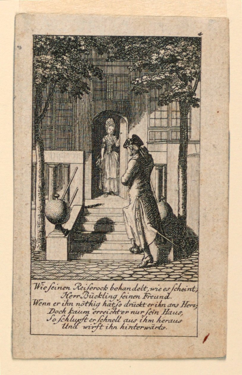 The Hypocritical Friend, Illustration for "Königl: Grosbrit [anian] genealogical calendar for the 1780 year Lauenberg by J.G. Berenberg" af Daniel Nikolaus Chodowiecki