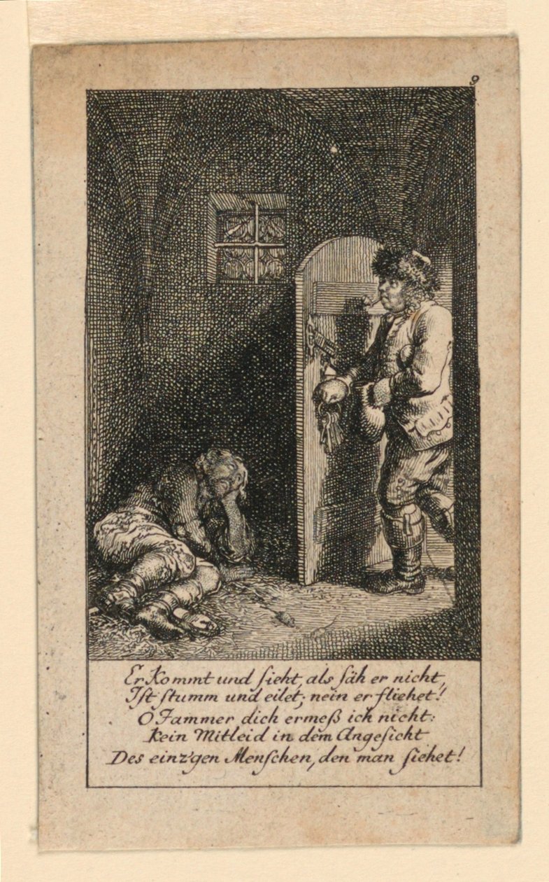 The Jailbird, Illustration til "Königl: Grosbrit [anian] genealogisk kalender for 1780-året Lauenberg af J.G. Berenberg" af Daniel Nikolaus Chodowiecki