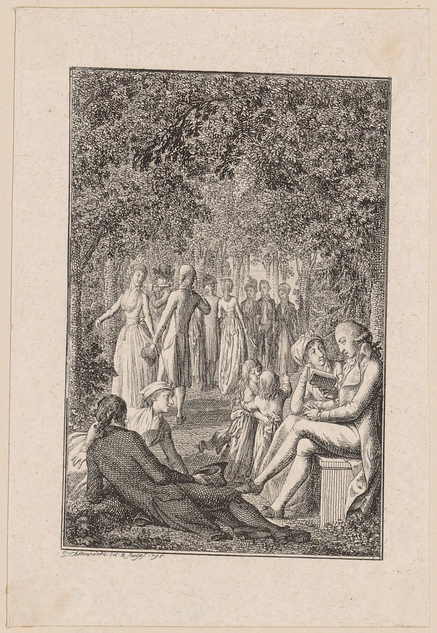 Kobbertryk til forsiden af Beckers »Lommebog [...] for 1796« af Daniel Nikolaus Chodowiecki