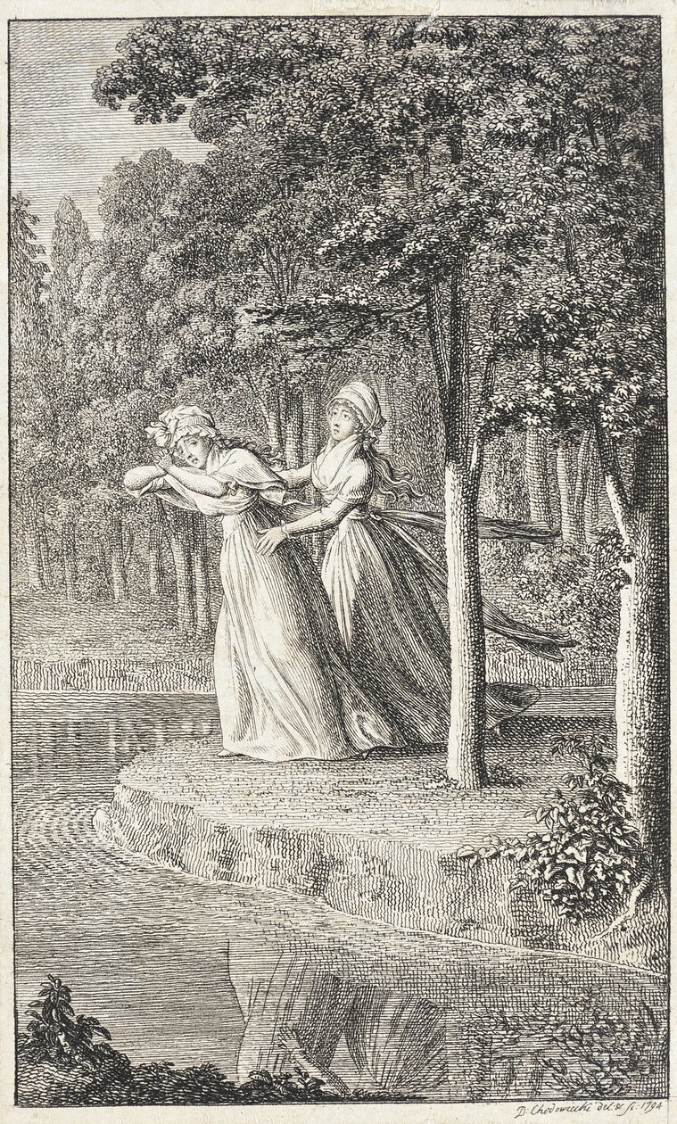 Titelblad til "Månedligt tidsskrift for damer fra Leipzig for 1794" af Daniel Nikolaus Chodowiecki