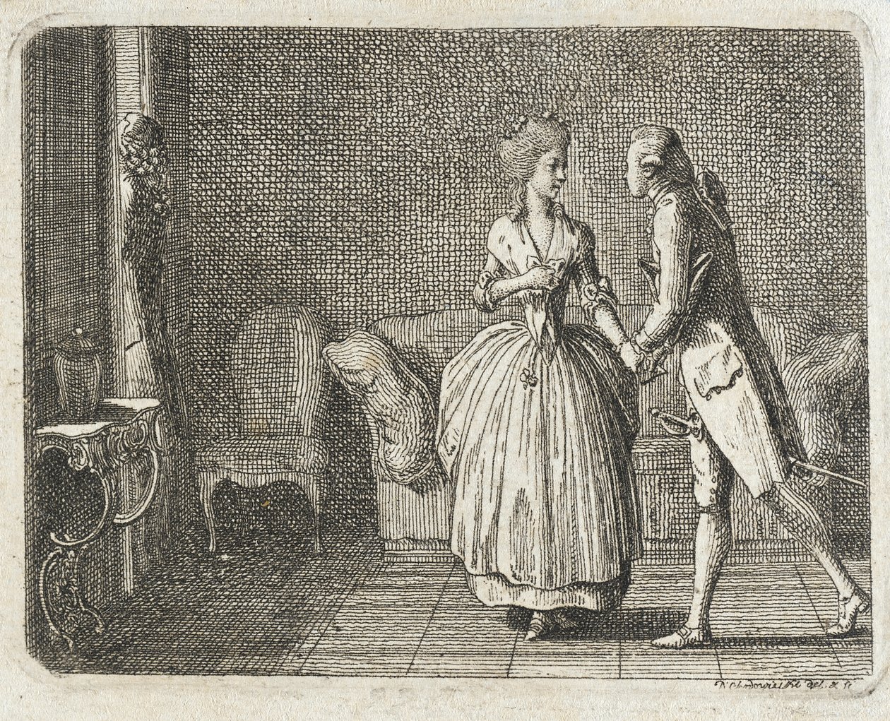 Titelillustration til Meissners »Sketches« af Daniel Nikolaus Chodowiecki