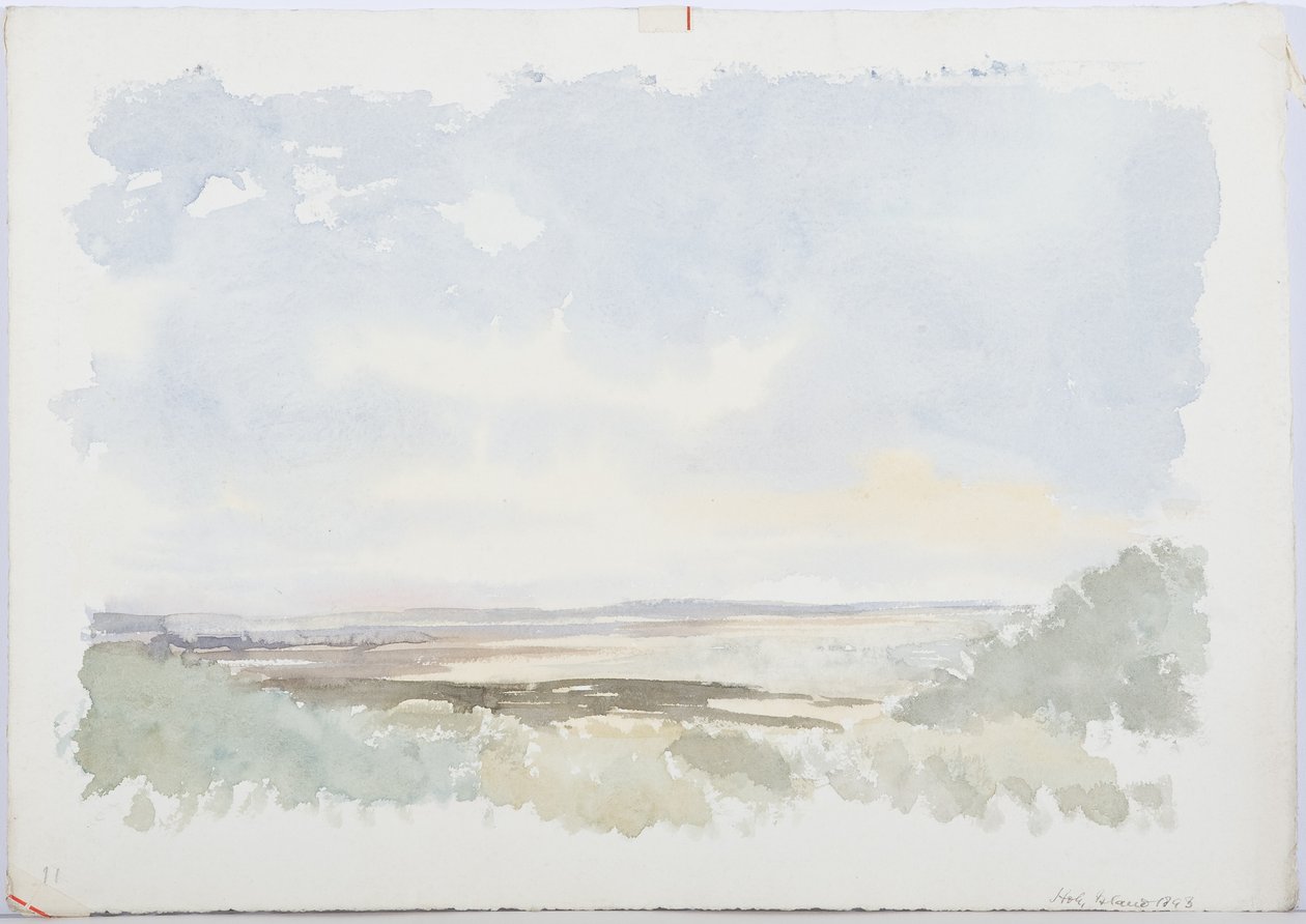 Holy Island, 1893 (blyant og wc på papir) af Daniel Oliver