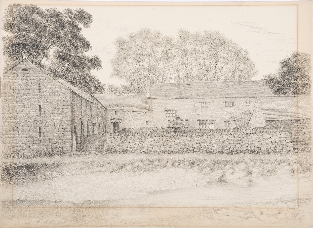 Merton Hall, Appleby, ca. 1916 (kul og blyant på kort) af Daniel Oliver