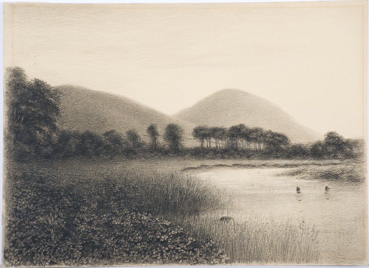 Yeavering Bell, Northumberland, ca. 1916 (blyant og wc på papir) af Daniel Oliver