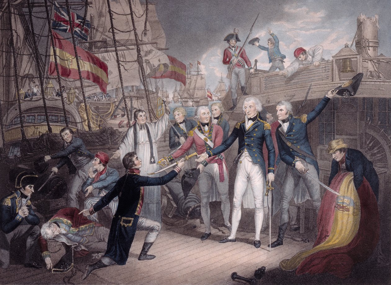 Admiral Nelson Modtager det Spanske Admirals Sword, Slaget ved St. Vincent af Daniel Orme