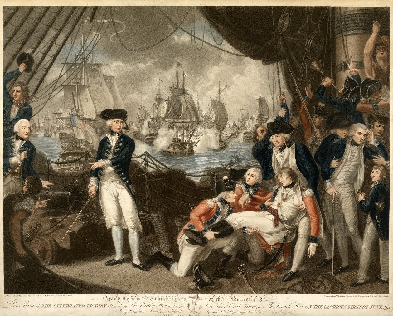 Lord Howes sejr på den glorværdige første juni 1794, pub. 1795 af Daniel Orme