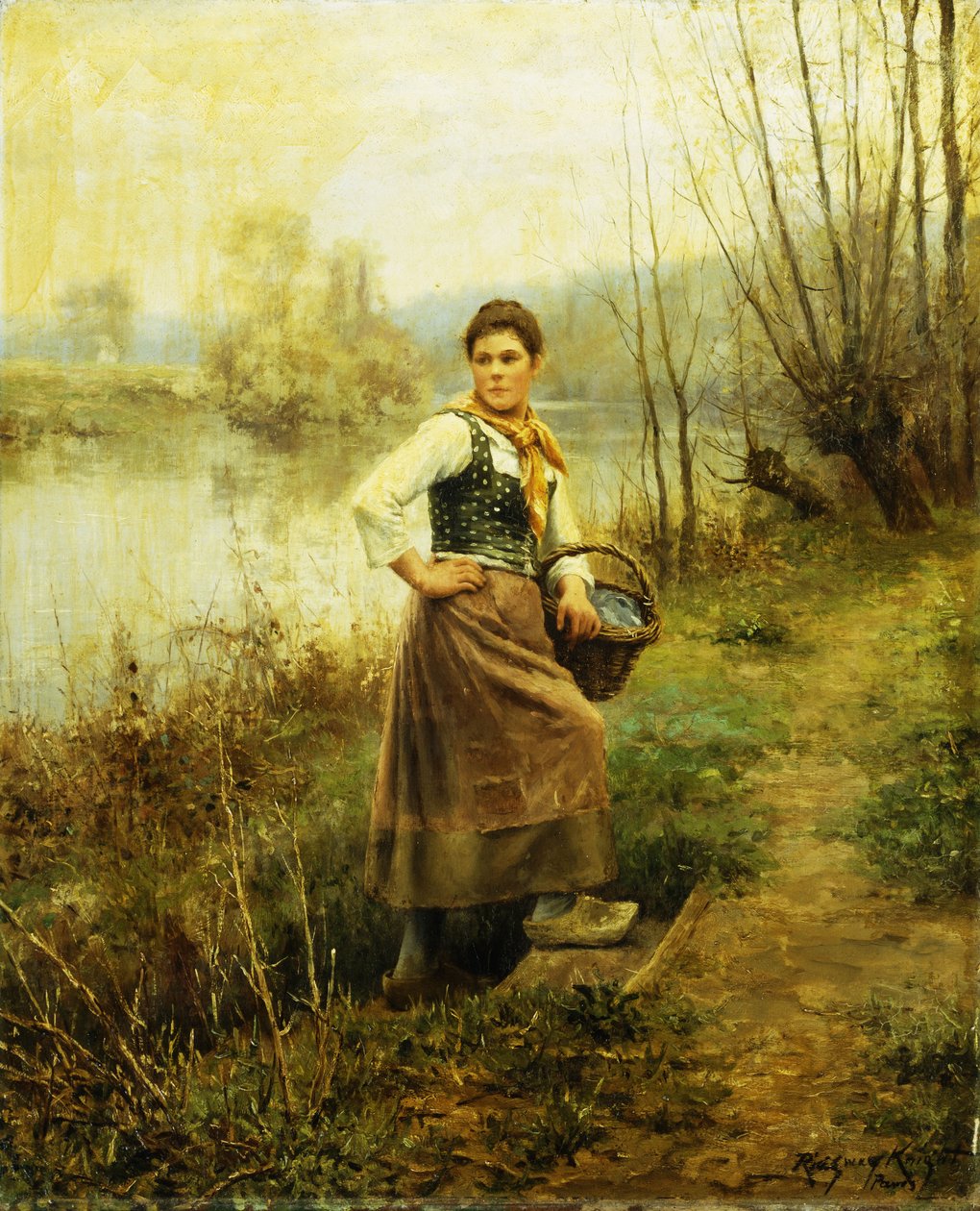 Country pige, af Daniel Ridgway Knight
