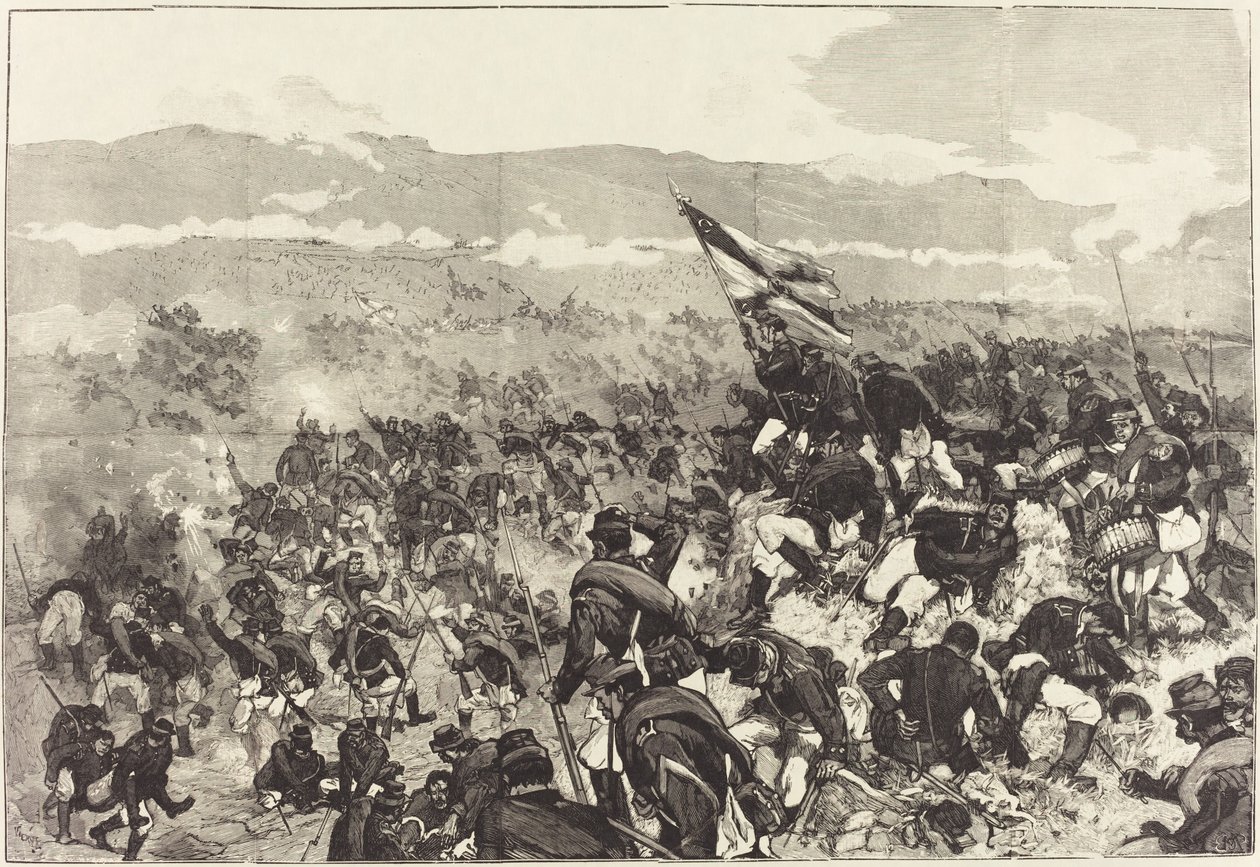 Slaget ved Plevna. 30. juli, Attack on the Heights..., 18831890. af Daniel Urrabieta Vierge