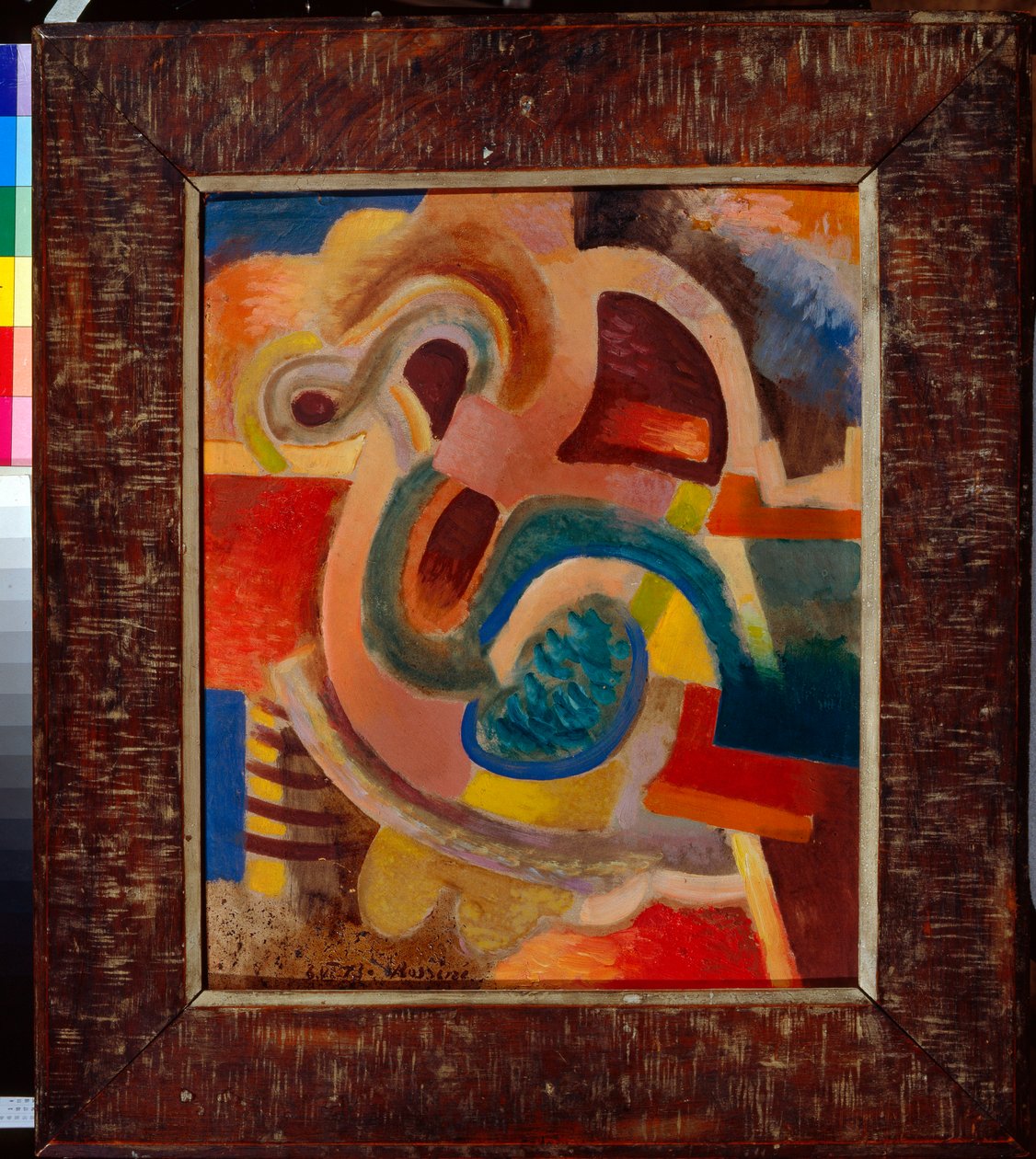 "Abstract Composition No 8" (Abstract Composition No 8) Maleri af Vladimir Davidovich Baranov-Rossine (Baranov Rossine) (1888-1942) 1913 Dim 64x50 cm Privat samling af Daniel Vladimir Baranoff Rossine