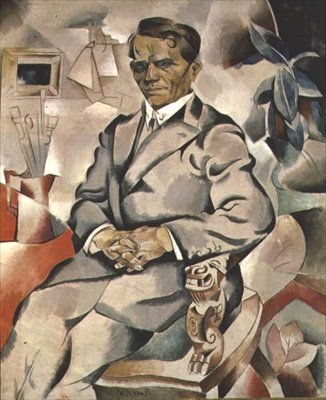 Portræt af Ivan Fedorovich Kolesnikov (1887-1929) (olie på lærred) af Daniel Vladimir Baranoff Rossine
