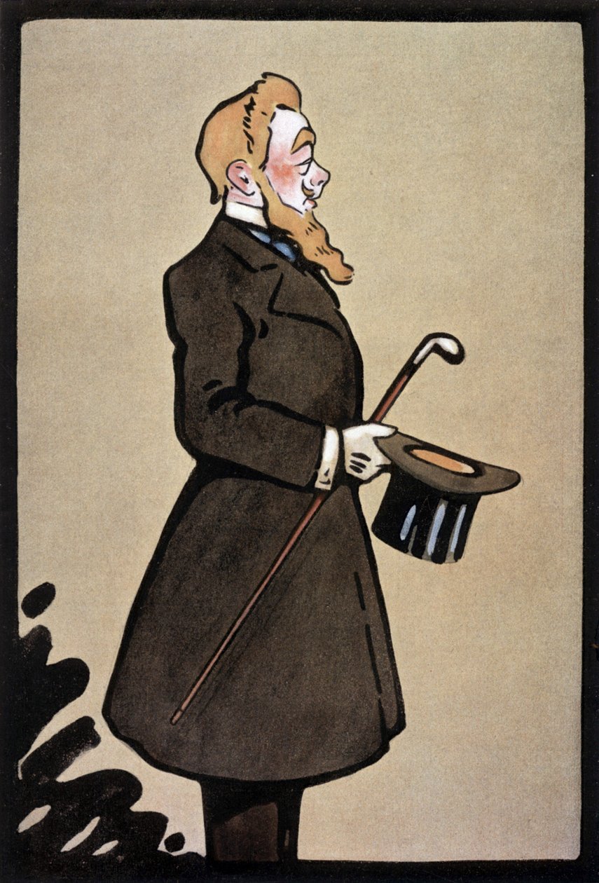 Den franske komiker og sanger Albert Brasseur som kongen i skuespillet "Le Roi", illustration fra det franske blad "Le Theatre" juni 1908 af Daniel de (after) Loscques