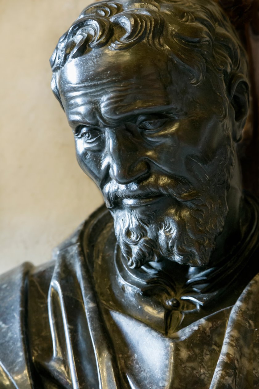 Buste af Michelangelo (bronze) af Daniele da Volterra