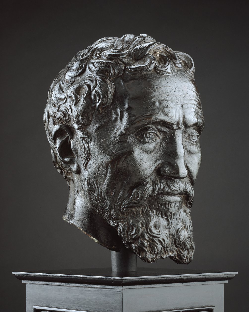 Michelangelo Buonarroti, ca. 1560-1566 (bronze med en mørkebrun patina, støbt voks) af Daniele da Volterra