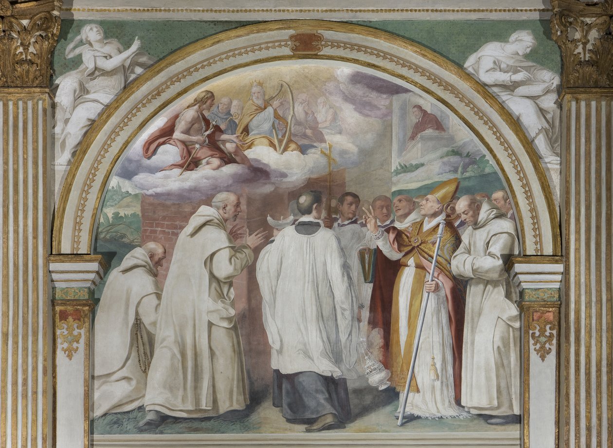 Saint Hugh grundlægger af det første karteuserkloster, 1629 af Daniele Crespi