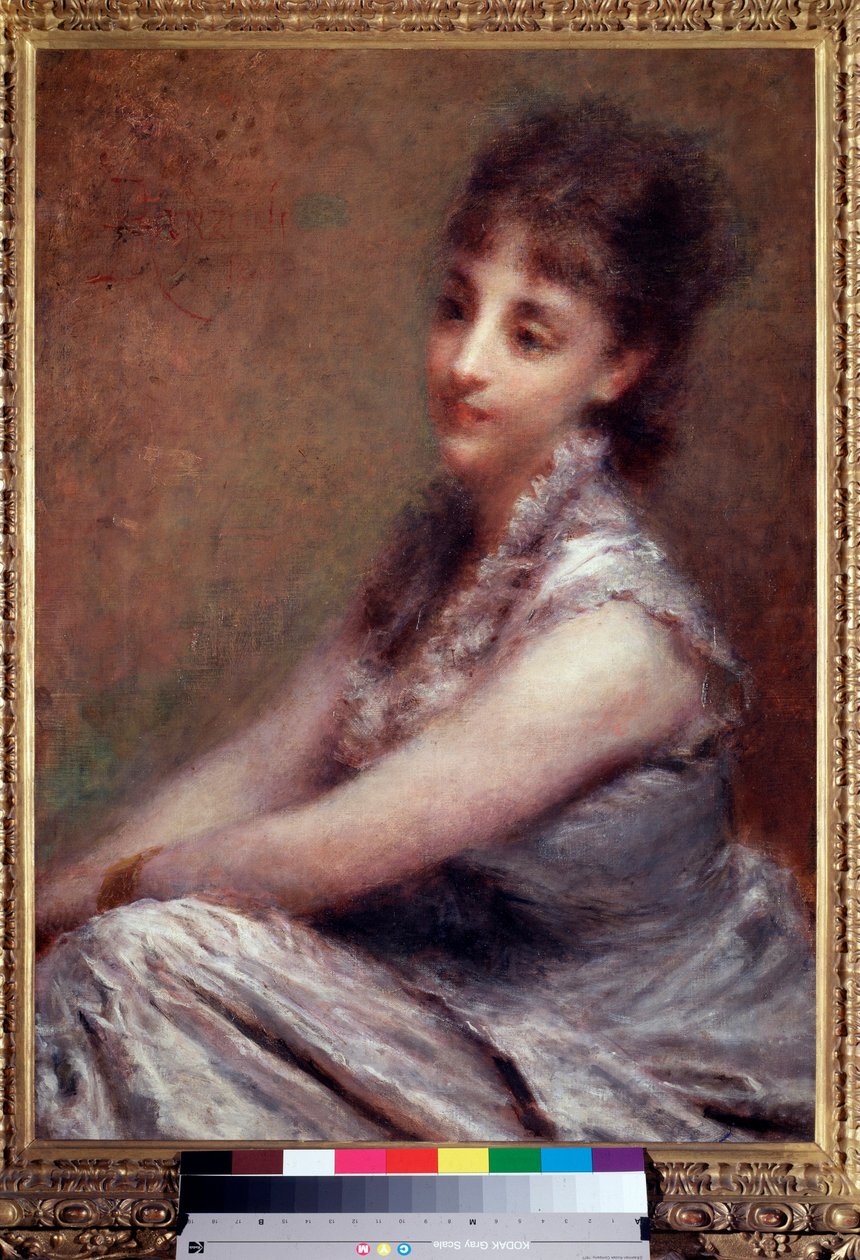 Portræt af grevinden Arrivabene Maleri af Daniele Ranzoni (1843-1889) 1880 Dim 61x87 cm Milano, Galleria d