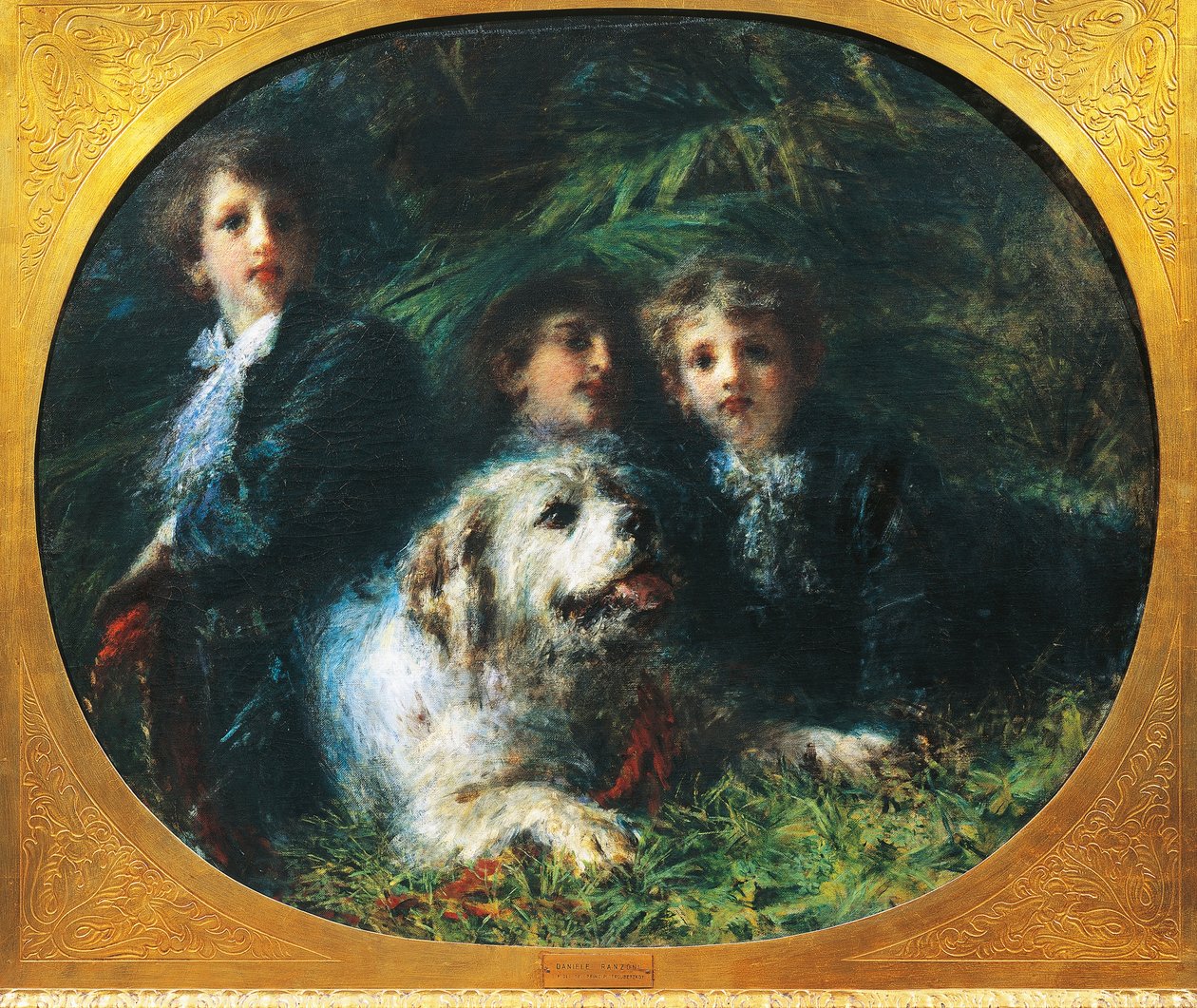 Troubetzkoy-drengene med en hund, af Daniele Ranzoni af Danielle Ranzoni