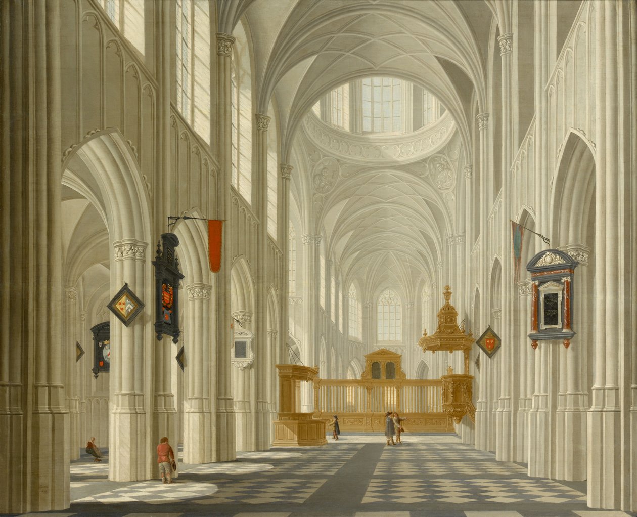 Interiør i en kirke af Daniel de Blieck