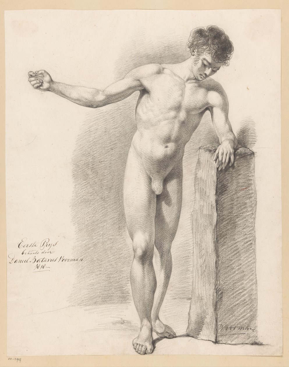 Stående nøgen mand, set forfra (1. præmie 1818) af Daniël Batavus Voorman