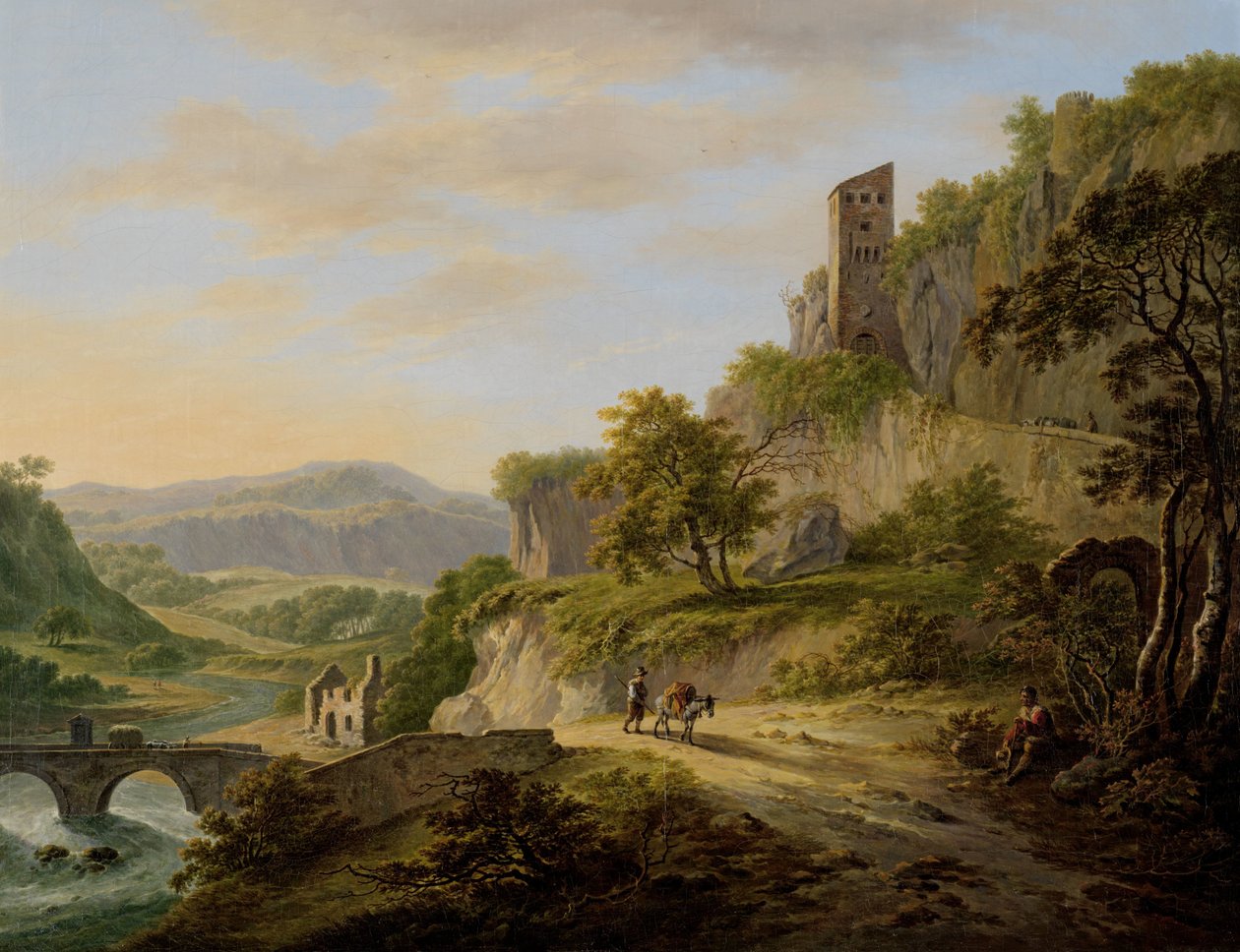 Udsigt over Civita Castellana af Daniël Dupré (signed by artist)