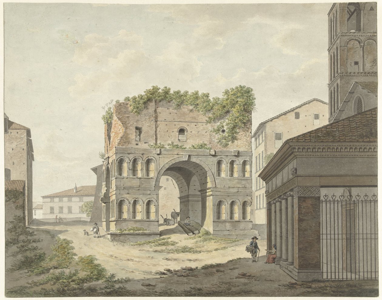 Buen af ​​Janus quadrifons og en del af S. Giorgio i Velabro i Rom af Daniël Dupré
