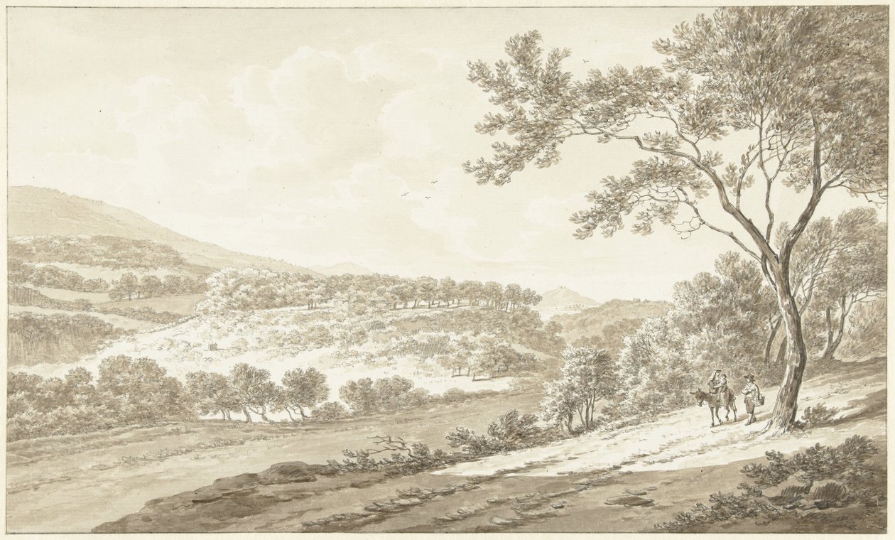 Udsigt over Palestrina, set fra Villa Adriana af Daniël Dupré
