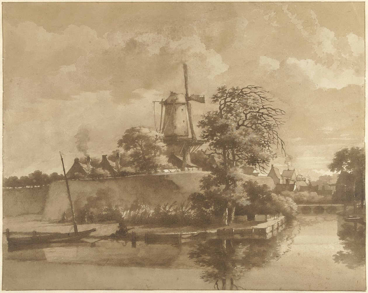 Køremøllen ved Tolsteegpoort i Utrecht af Daniël Kerkhoff