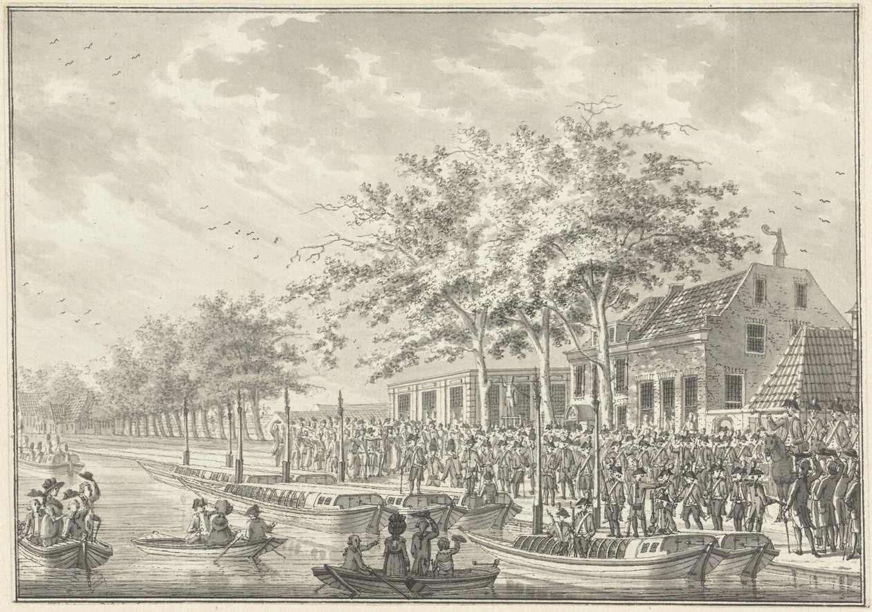Amsterdammers afgang til Utrecht, 1787 af Daniël Kerkhoff