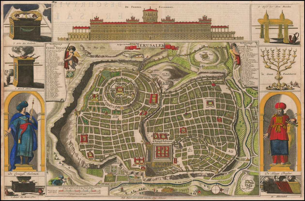 Kort over Jerusalem fra 1690
