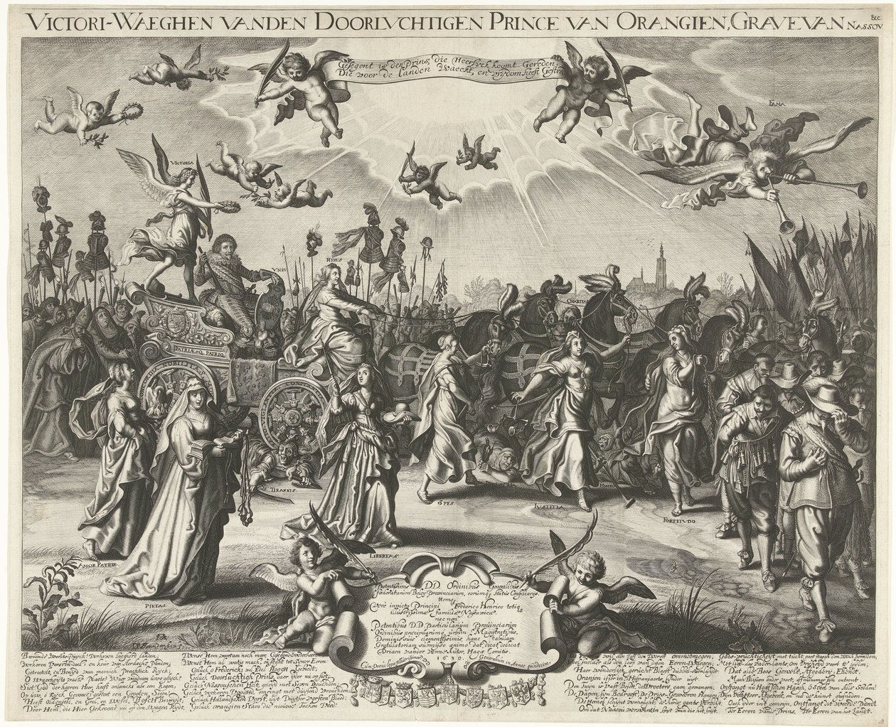 Allegorisk triumfindtog af Frederick Henry, 1629 Victori-Waeghen vanden Serene Airways Prince of Orangien, Grave of Nassou etc. (titel på objektet) af Daniël van den Bremden
