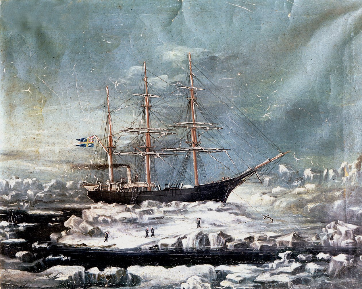 Den finske opdagelsesrejsendes skib, Nils Adolf Erik, baron Nordenskjold, c.1880 af Danish School