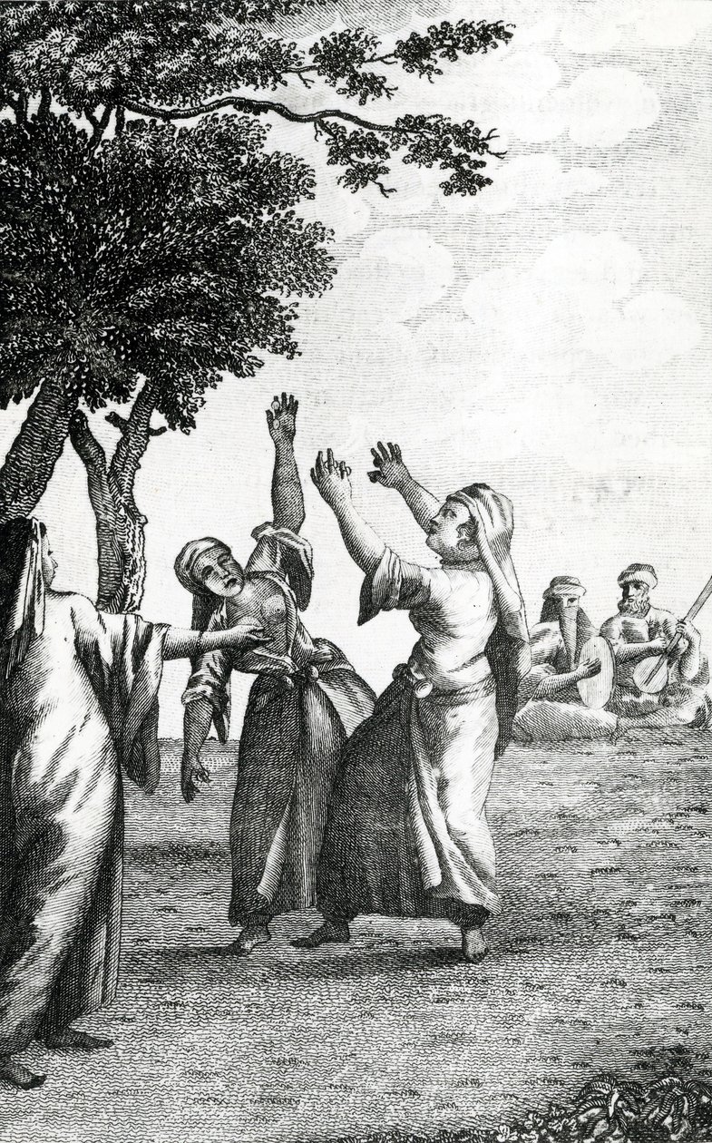 Dansende piger i Egypten, taget fra Niebuhrs rejser gennem Arabien og andre lande i øst, 1792 af Danish School