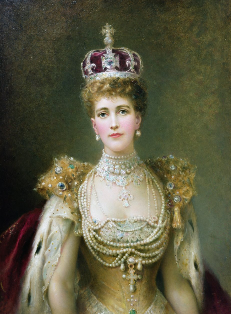 Dronning Alexandra (olie på lærred) af Danish School