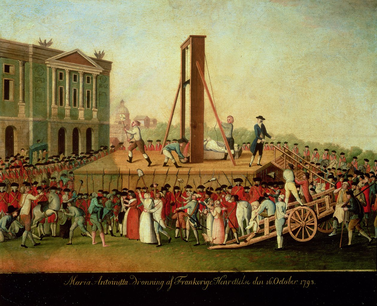Henrettelse af Marie-Antoinette (1755-93) 16. oktober 1793 (olie på kobber) af Danish School