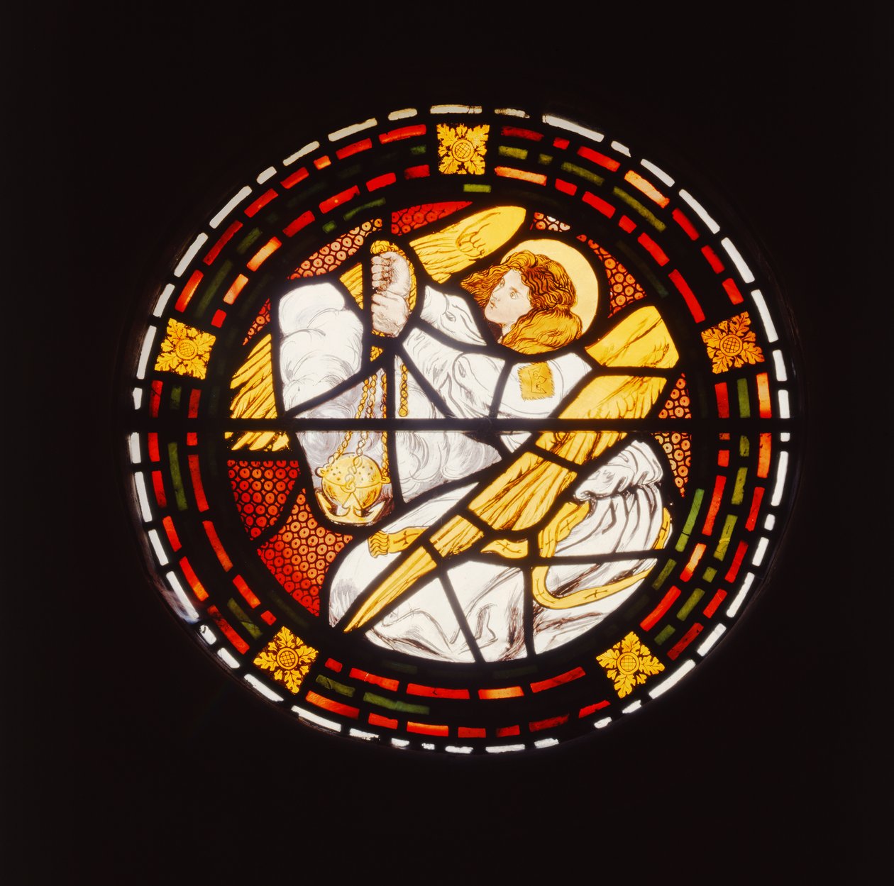 Engel tilbyder et røgelseskar, 1861 (farvet glas) af Dante Gabriel Charles Rossetti
